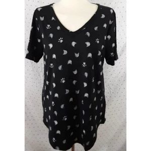 Lularoe Iris top cat heads & paw print